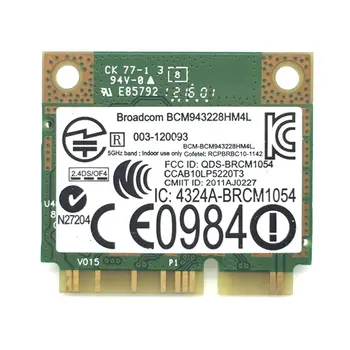 Двойна лента 300 Mbps BCM943228HMB 4,0 802.11 a/b/g/n Wifi Безжична карта Половина на Mini PCI-E Лаптоп Wlan 2,4 Ghz И 5 Ghz Адаптер