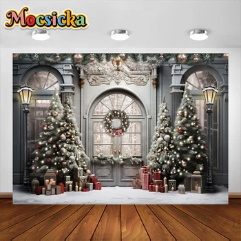 Mocsicka Коледни фонове, за снимки, подарък за зимния прозорец, детски портрет снимки, фонове за семейни партита, фотографско студио