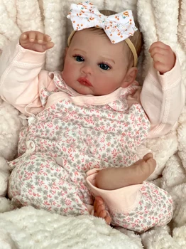 SANDIE 17 инча Reborn Baby Doll Поляна Меко Тяло ръчно изработени 3D Кожа с Видими Венами са подбрани Художествена Кукла Коледен Подарък