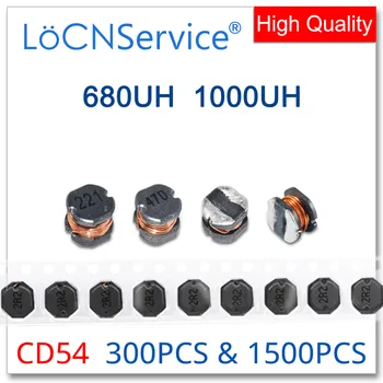 LoCNService 300ШТ 1500 бр CD54 5,2x5,8x4,8 mm SMD 680UH 1000UH сила на индуктор 5.2*5.8*4.8 мм