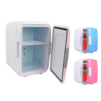Мини хладилник и Малък хладилник за общежития, хладилник за грижа за кожата, преносим малък хладилник, охладител и топло за козметика, продукти, хладилник на 12v