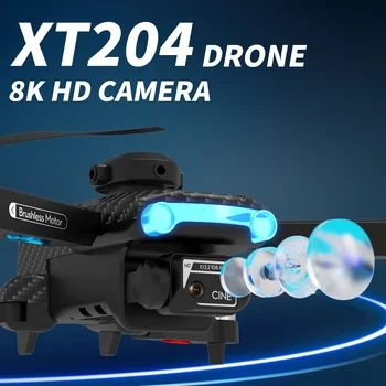 KBDFA XT204 8K безпилотен самолет С Дистанционно Управление Оптичен Поток Бесщеточный Квадрокоптер HD Двойна Камера БЛА WIFI Професионална Антена Дрон Играчка За Подарък