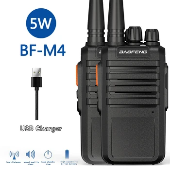2 елемента Преносима радиостанция Baofeng BF-M4 висока мощност в режим на готовност 22 дни UHF 400-470 Mhz CB Радио Преносими радиоприемници двустранно радио