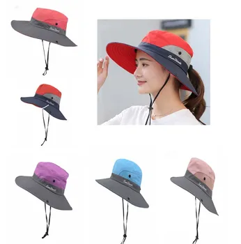 Шапка за риболов, градинска солнцезащитная шапка с защита от uv, дамски и детски шапка, лятна туристическа шапка с широка периферия и лента-на веригата