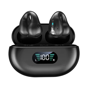 Q80 Ухото на куката клип Bluetooth слушалка TWS Air Conduction Спортни игри слушалки Сензорно управление led безжични слушалки Bluetooth 5.3