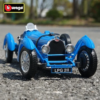 Bburago 1:18 1934 Модел на колата от сплав Bugatti Type 59, формовани под налягане метална играчка, класически модел автомобил, за събиране на подаръци, играчки за момчета