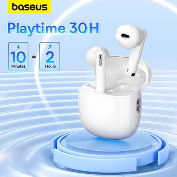 Baseus WX5 Настоящите Безжични Слушалки Bluetooth 5.3 0.06' С ниско закъснение TWS Слушалки 4-Микрофонные Слушалки за call ENC 30 Часа живот на батерията