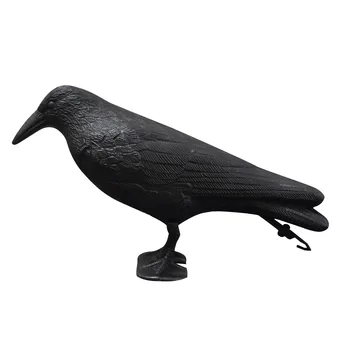 Имитация на Гарван, черна птица, репелент за птици, естествена борба с вредителите, репелент за гълъби, подпори за гарван, ужасно украса, вечерни аксесоари