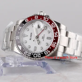 Мъжки автоматични механични часовници Bliger 40 мм, луксозни сапфирен кристал, керамични bezel, часовници GMT, светещи водоустойчив ръчен часовник, мъжки