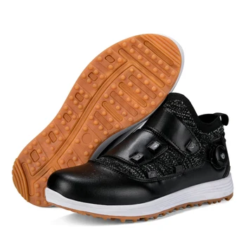 Обувки за голф Мъжки висококачествен водоустойчив дамски обувки за голф Нескользящая противоударная синьо-бяла, черна мъжки спортни обувки 36-46