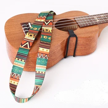 Найлонов ремък за хавайска китара елегантен и удобен етнически колан за китара е подходяща за хавайски китари с диагонал на екрана 21, 23 и 26 инча
