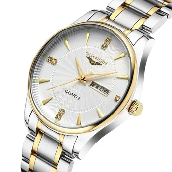 Известната марка GUANQIN Мъжки часовник 2021, светещи водоустойчив кварцов часовник, модни луксозни аналогови часовници, ръчни часовници от качествена стомана