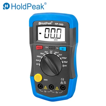 HoldPeak HP-36D Ръчно capacimetro Цифров Измерител на Капацитет тестер 1999 броя Кондензатора електронен инструмент за диагностика Осветление