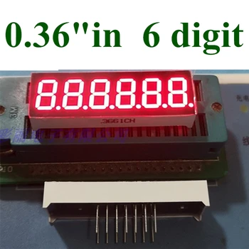 10ШТ 0,36-инчов 7-сегментная цифров тръба червена 6-битов цифров телефон с общ анод 0,36 